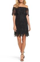 Women's Adrianna Papell Off The Shoulder Lace Dress - Black