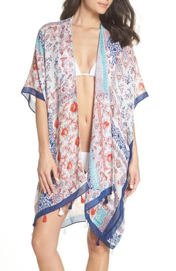 Women's Pool To Party Cover-up Kimino, Size - Blue