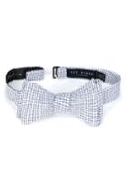 Men's Ted Baker London Floral Print Seersucker Bow Tie, Size - Blue