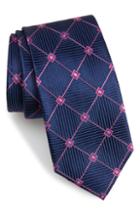 Men's Nordstrom Men's Shop Windowpane Silk Tie, Size - Blue
