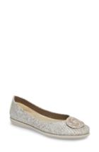 Women's The Flexx Bon Bon H Medallion Flat, Size 6.5 M - Metallic