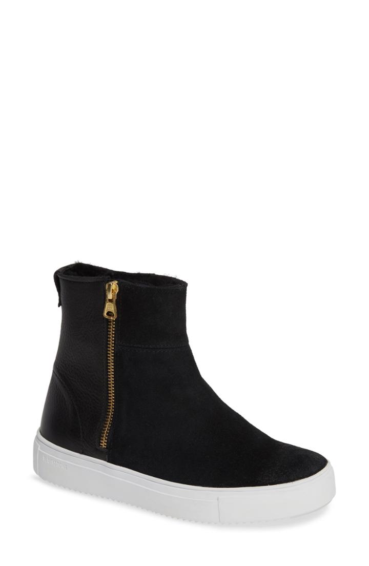 Women's Blackstone Ql49 Sneaker Bootie With Genuine Shearling Lining Us / 37eu - Black