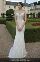 Women's Alon Livne White Angel Beaded Spaghetti Strap Gown, Size In Store Only - Ivory