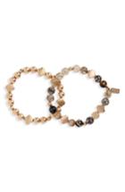Women's Canvas Jewelry Set Of 2 Bead & Stone Bracelets