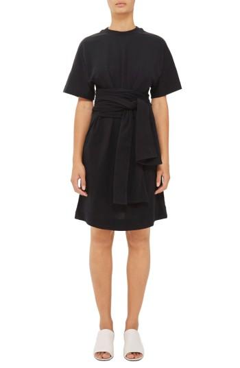 Women's Topshop Boutique Wrap Waist T-shirt Dress Us (fits Like 0-2) - Black