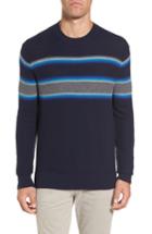 Men's Michael Bastian Stripe Merino Blend Sweater - Blue