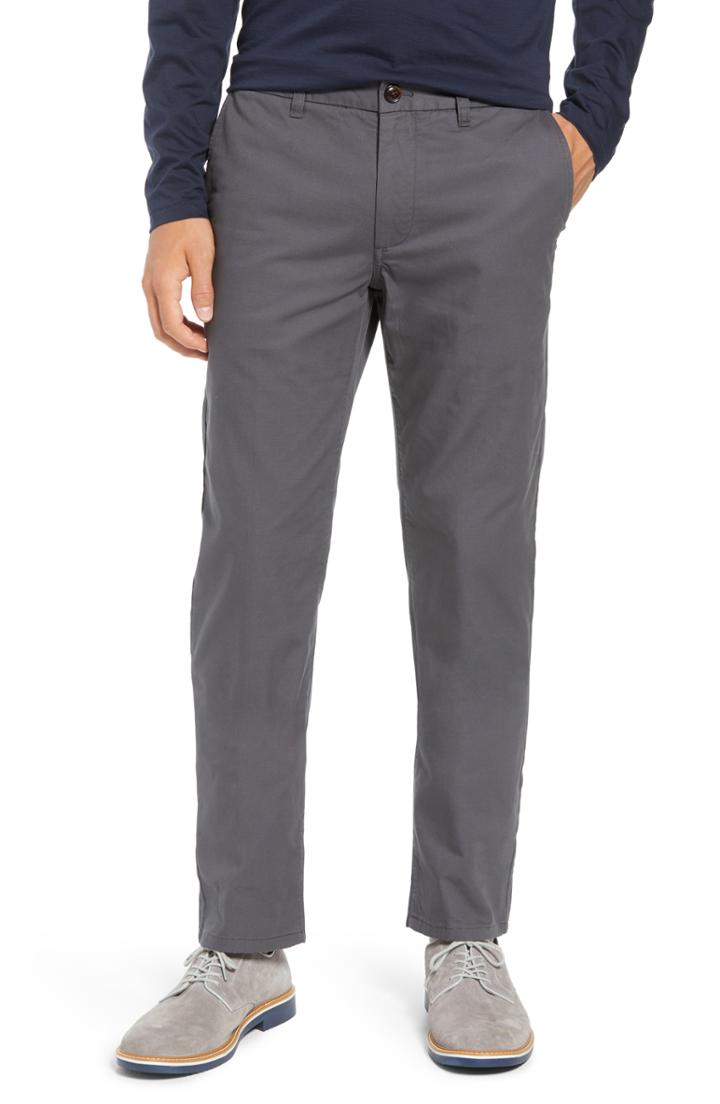 Men's Bonobos Slim Fit Flannel Lined Chinos X 36 - Grey