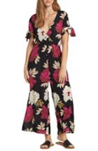 Women's Billabong Night Conjurer Floral Print Jumpsuit - Black