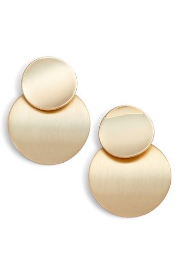 Women's Halogen Curved Disc Statement Drop Earrings