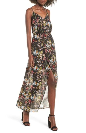 Women's Mimi Chica Surplice High/low Maxi Dress - Black