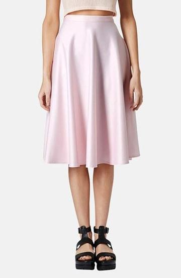 Topshop Full Midi Skirt Pink