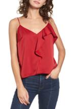 Women's Ruffle Front Camisole Top - Red