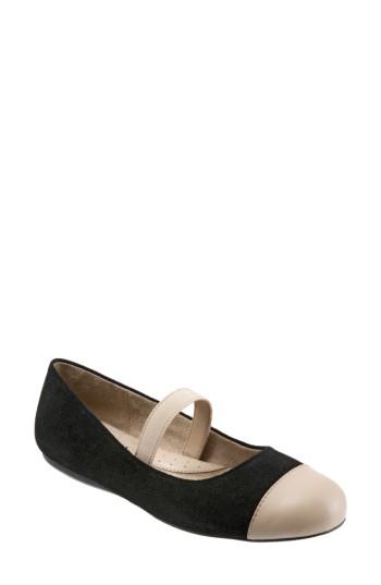 Women's Softwalk Napa Mary Jane Flat .5 M - Black