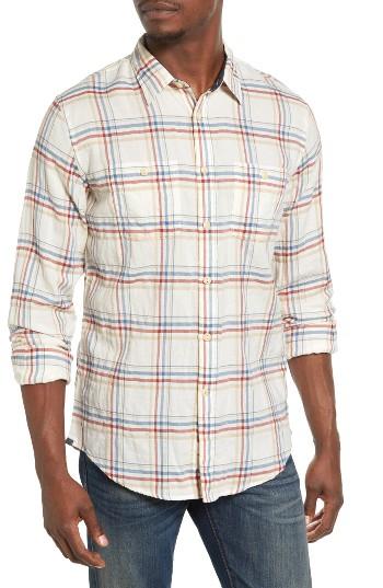 Men's Dockers Wrinkled Twill Plaid Shirt - Ivory