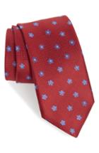 Men's Canali Medallion Silk X-long Tie, Size X-long - Red