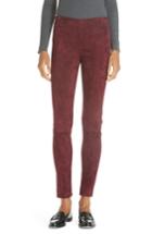 Women's Polo Ralph Lauren Pull-on Skinny Suede Pants - Burgundy