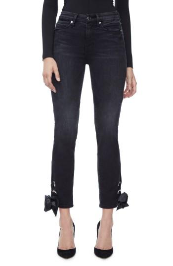 Women's Good American Good Straight Ankle Lace Skinny Jeans