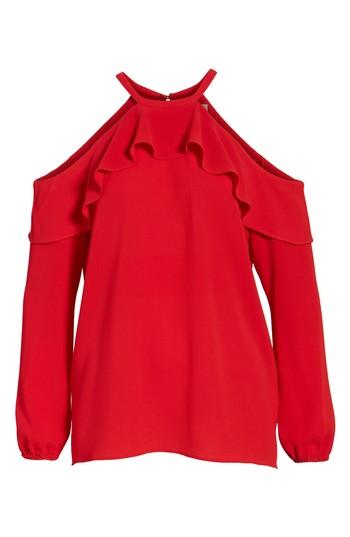 Women's Michael Michael Kors Cold Shoulder Ruffle Top