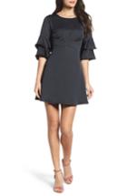 Women's 19 Cooper Ruffle Sleeve Satin Dress - Black
