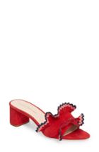 Women's Loeffler Randall Vera Ruffled Slide Sandal .5 M - Red