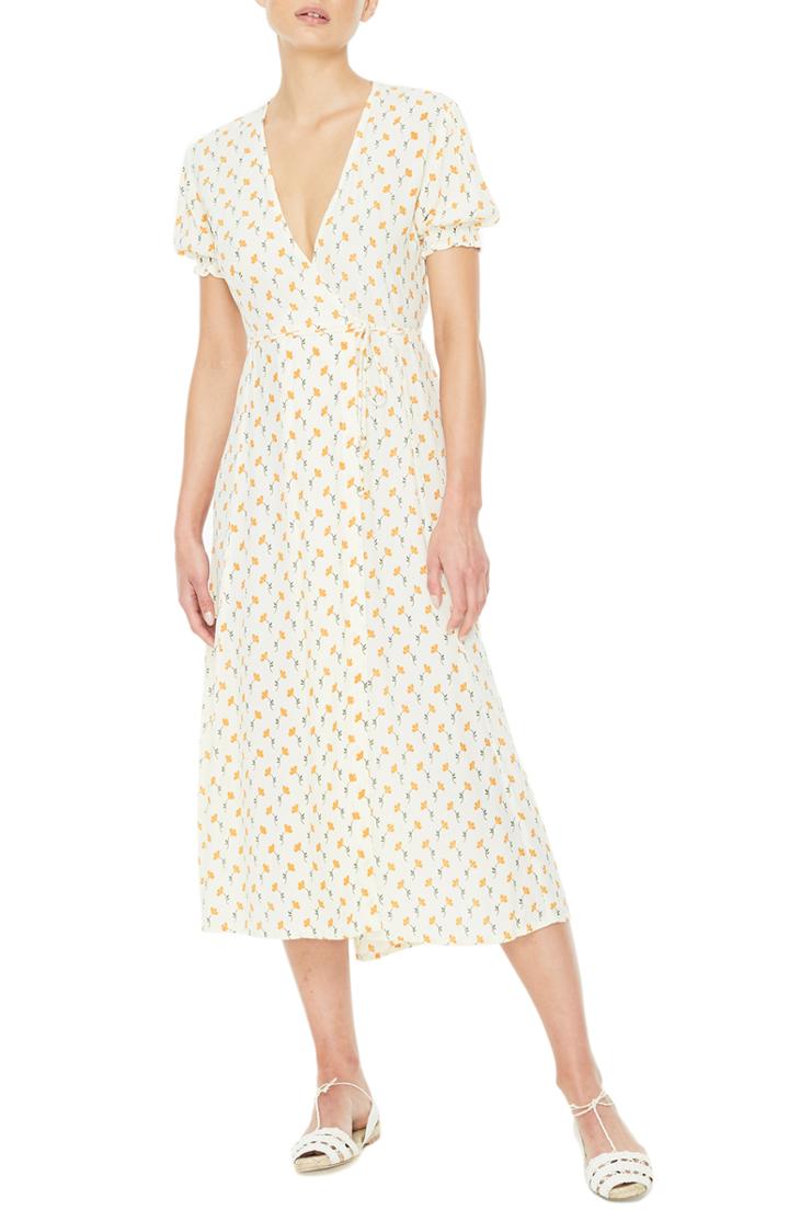 Women's Faithfull The Brand Hana Wrap Midi Dress
