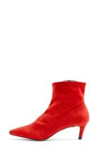 Women's Topshop Bonbon Point Kitten Heel Sock Boot .5us / 38eu - Red