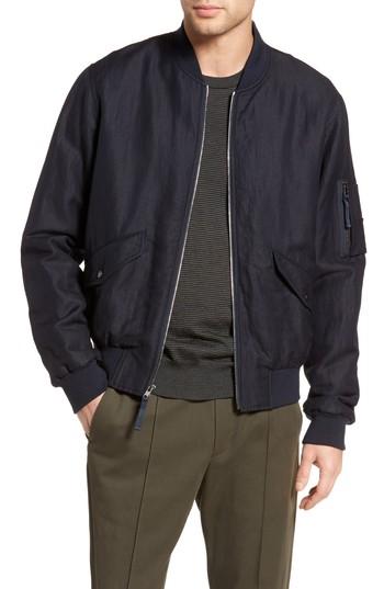 Men's Vince Classic Bomber Jacket - Blue