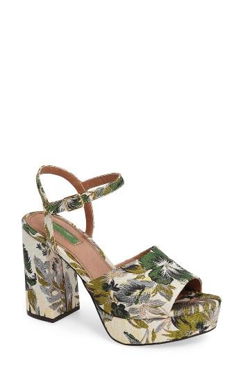 Women's Topshop Lava Platform Sandal .5us / 36eu - Green