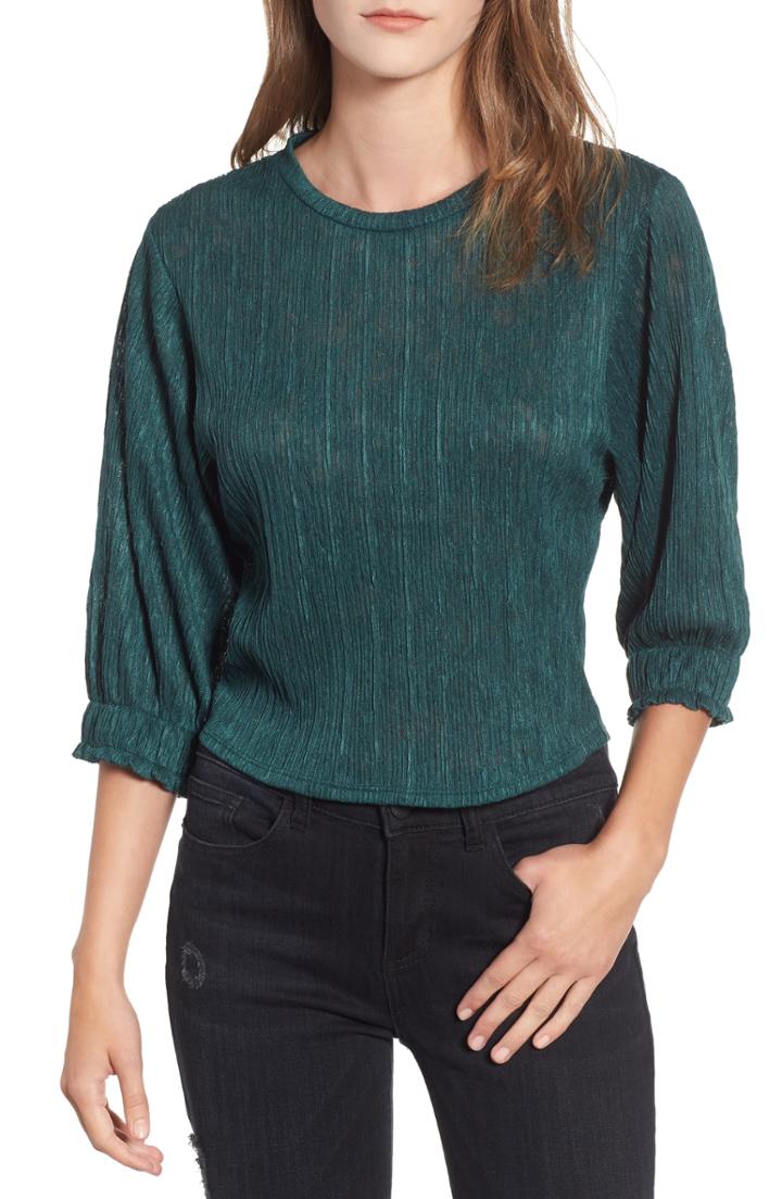 Women's All In Favor Plisse Top - Green