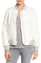 Women's French Connection Quilted Bomber Jacket - Beige