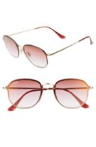 Women's Ray-ban 58mm Round Sunglasses - Gold/ Brown Pink Gradient