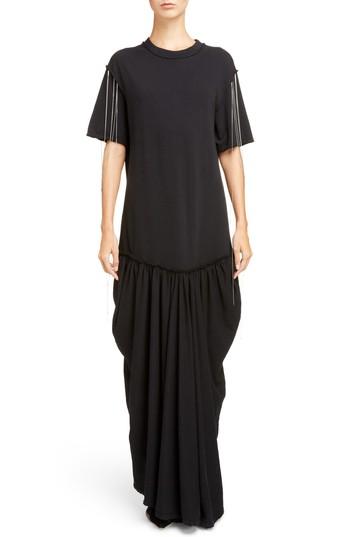 Women's J.w.anderson Chain Trim Jersey Maxi Dress - Black