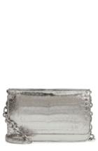 Women's Nancy Gonzalez Genuine Crocodile Metallic Wallet On A Chain -