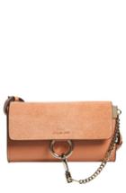 Women's Chloe Mini Faye Suede & Leather Wallet On A Chain - Pink