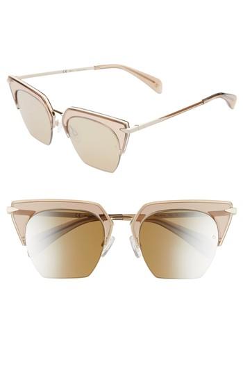 Women's Rag & Bone 51mm Cat Eye Sunglasses - Opal Brown