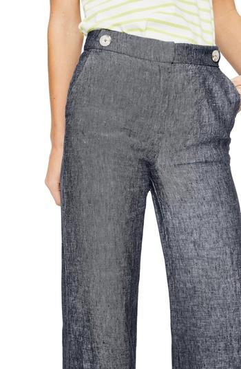 Women's Boden Wide Leg Linen Pants - Blue
