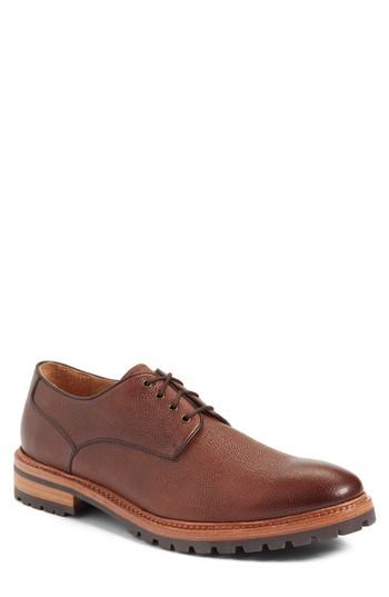 Men's John W. Nordstrom Salvaro Plain Toe Derby M - Brown