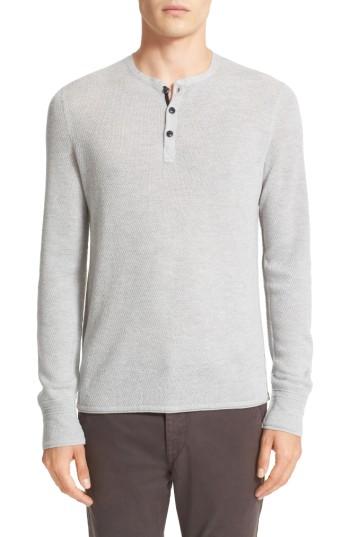 Men's Rag & Bone Gregory Wool Blend Henley Sweater - Grey