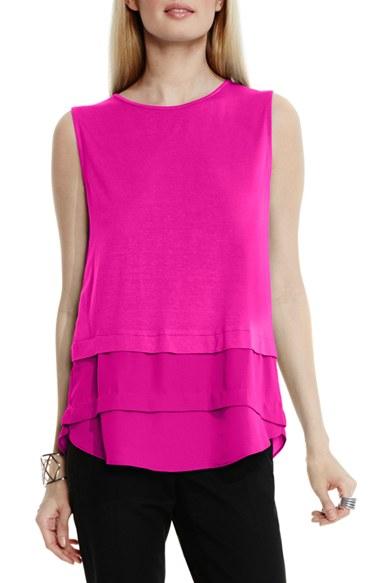 Women's Vince Camuto Tiered Mixed Media Top