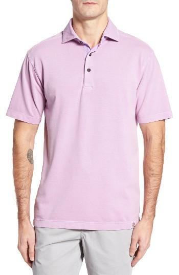 Men's Thaddeus Paul Stretch Pique Polo - Purple