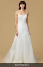 Women's Nouvelle Amsale Viv Lace Applique Silk Organza A-line Gown, Size In Store Only - Ivory