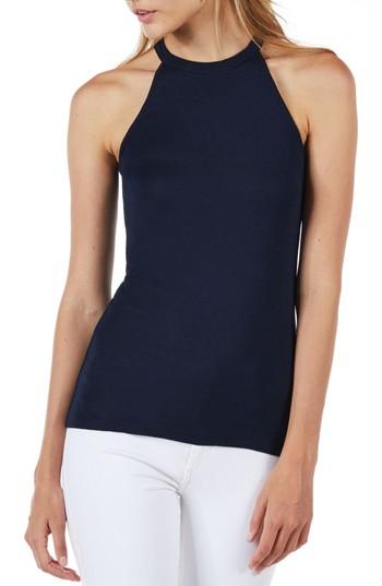 Women's Michael Stars Halter Style Tank, Size - Blue