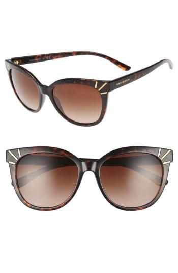 Women's Tory Burch 55mm Gradient Cat Eye - Dark Tortoise