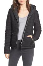 Women's Maralyn & Me Hooded Quilted Jacket - Black