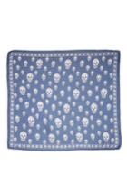 Women's Alexander Mcqueen Skull Foulard Silk Scarf, Size - Blue