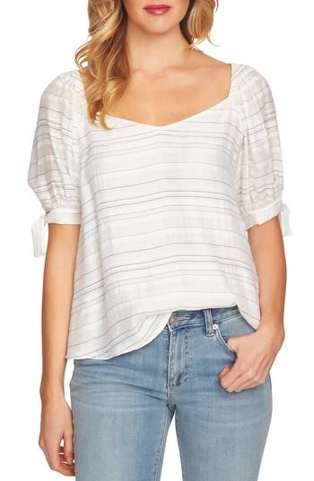Women's Cece Sweetheart Puff Sleeve Blouse, Size - White