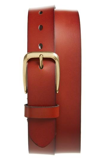 Men's Nordstrom Men's Shop Valencia Embossed Leather Belt - Chili