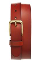 Men's Nordstrom Men's Shop Valencia Embossed Leather Belt - Chili
