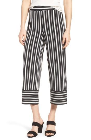 Women's Chaus Wide Leg Stripe Pant - Black