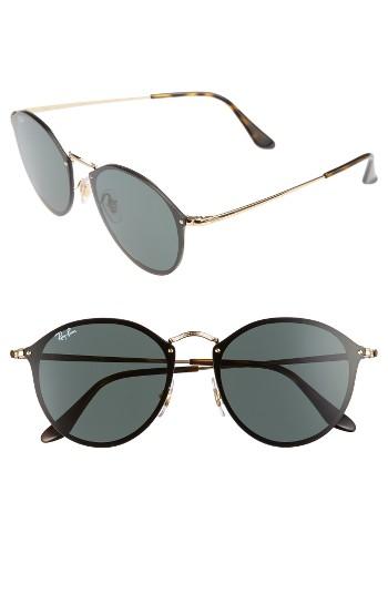 Women's Ray-ban Blaze 59mm Round Sunglasses - Gold/ Green